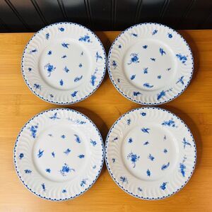 4 Vista Alegre Portugal Fantasia 7“ Salad Dessert Plate Blue White Flowers Birds